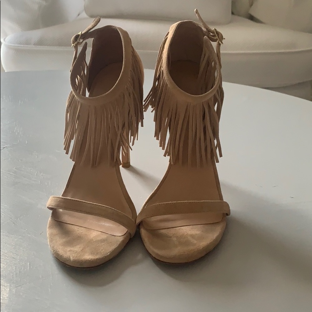 Stuart Weitzman Suede Fringe Heels